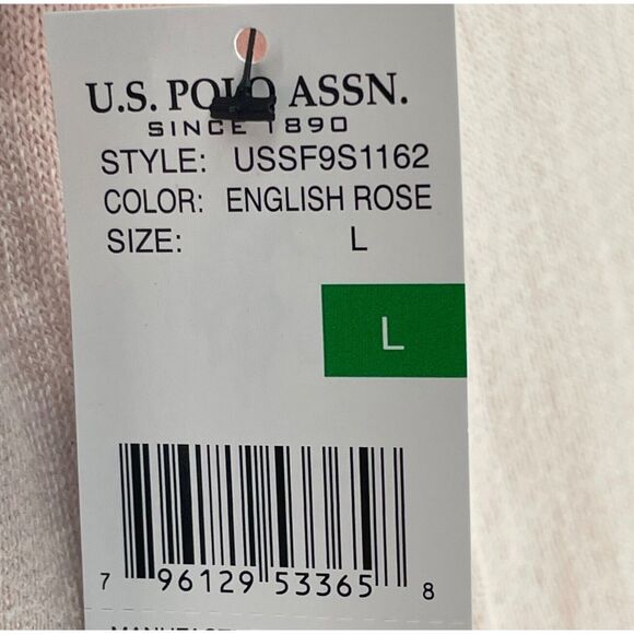 US Polo Assn Sweater Womens L Rose Pink Star Knit Pullover Layering Crew Neck NE - Picture 7 of 10